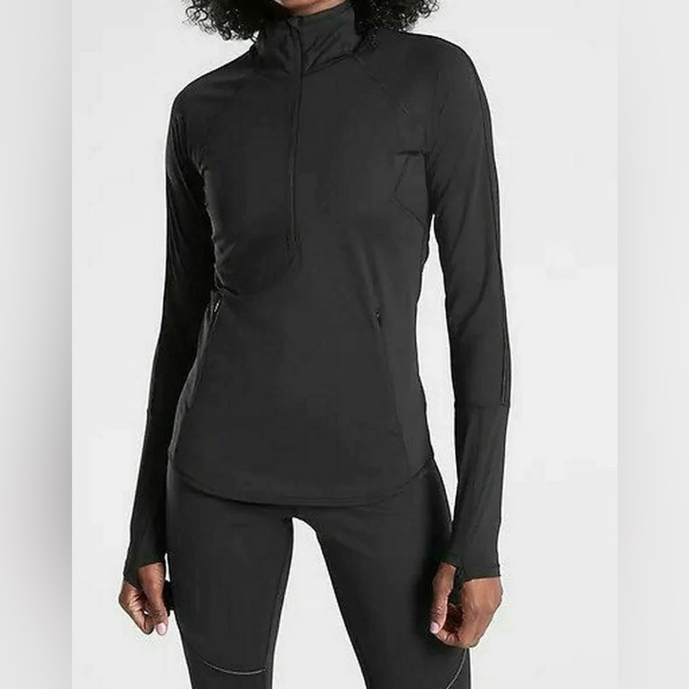 Athleta Eclipse Half Zip Black Large NWOT